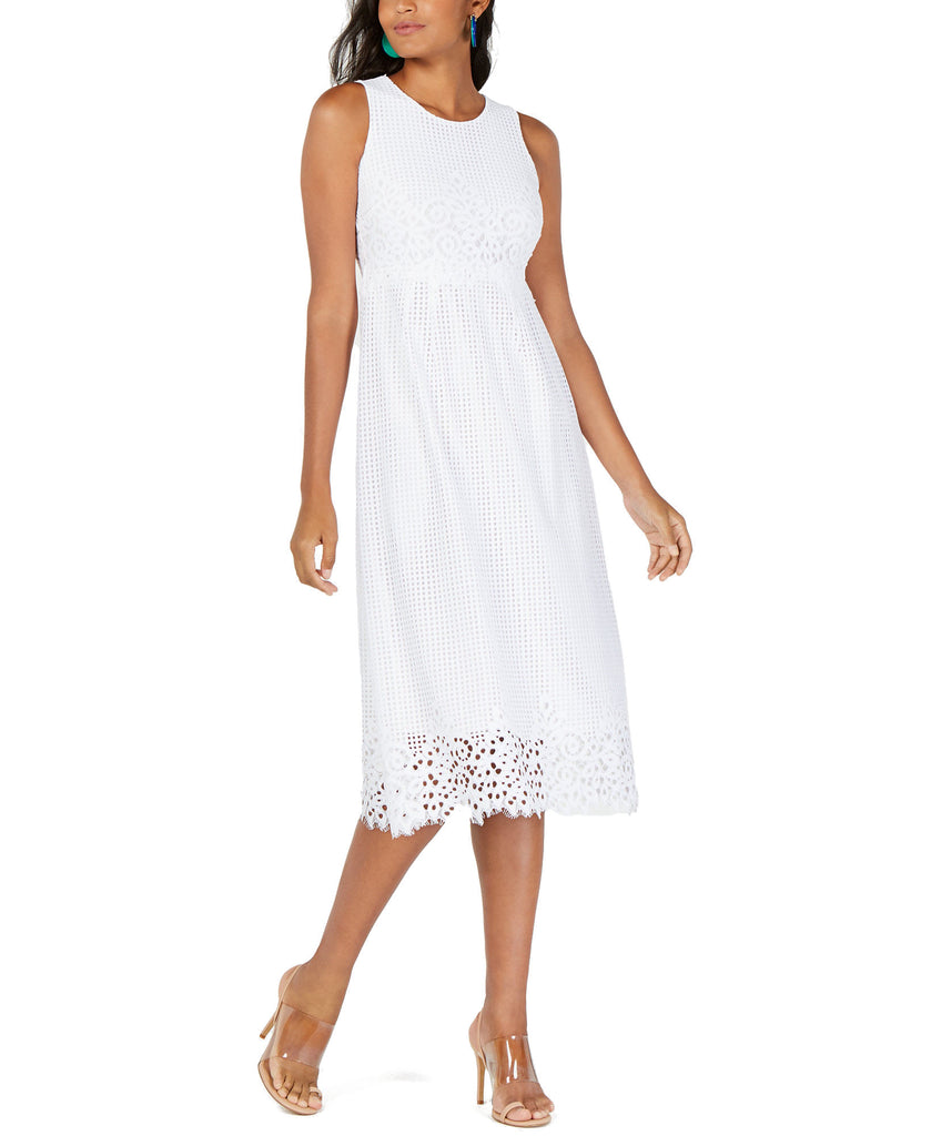 Alfani Women Lace Midi Dress Bright White