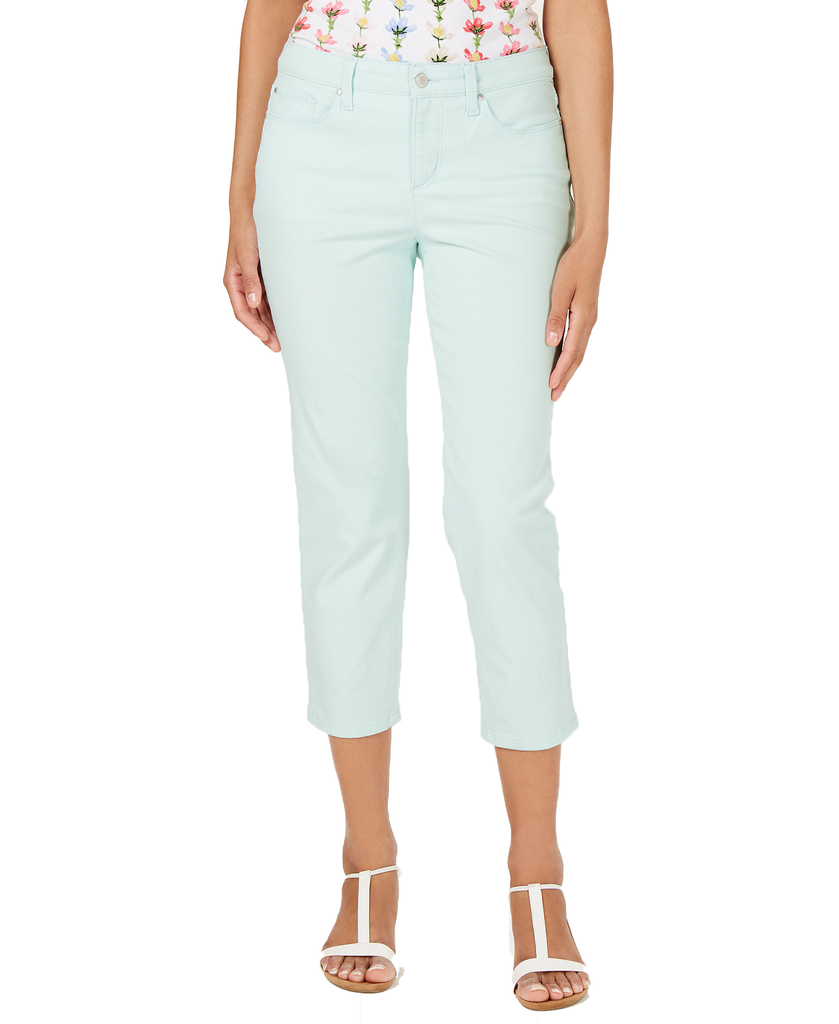 Charter Club Women Petite Petite Tummy Control Bristol Capri Jeans Aqua Mist