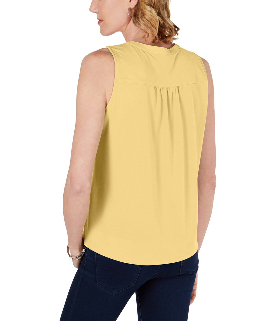 Charter Club Women Sleeveless Pintuck Blouse