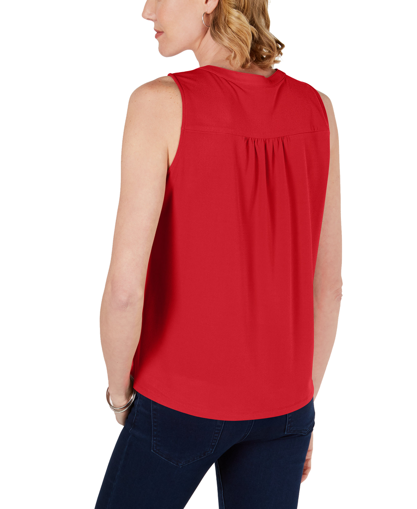 Charter Club Women Sleeveless Pintuck Blouse