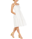 Vince Camuto Women Sleeveless Eyelet Sundress Ivory