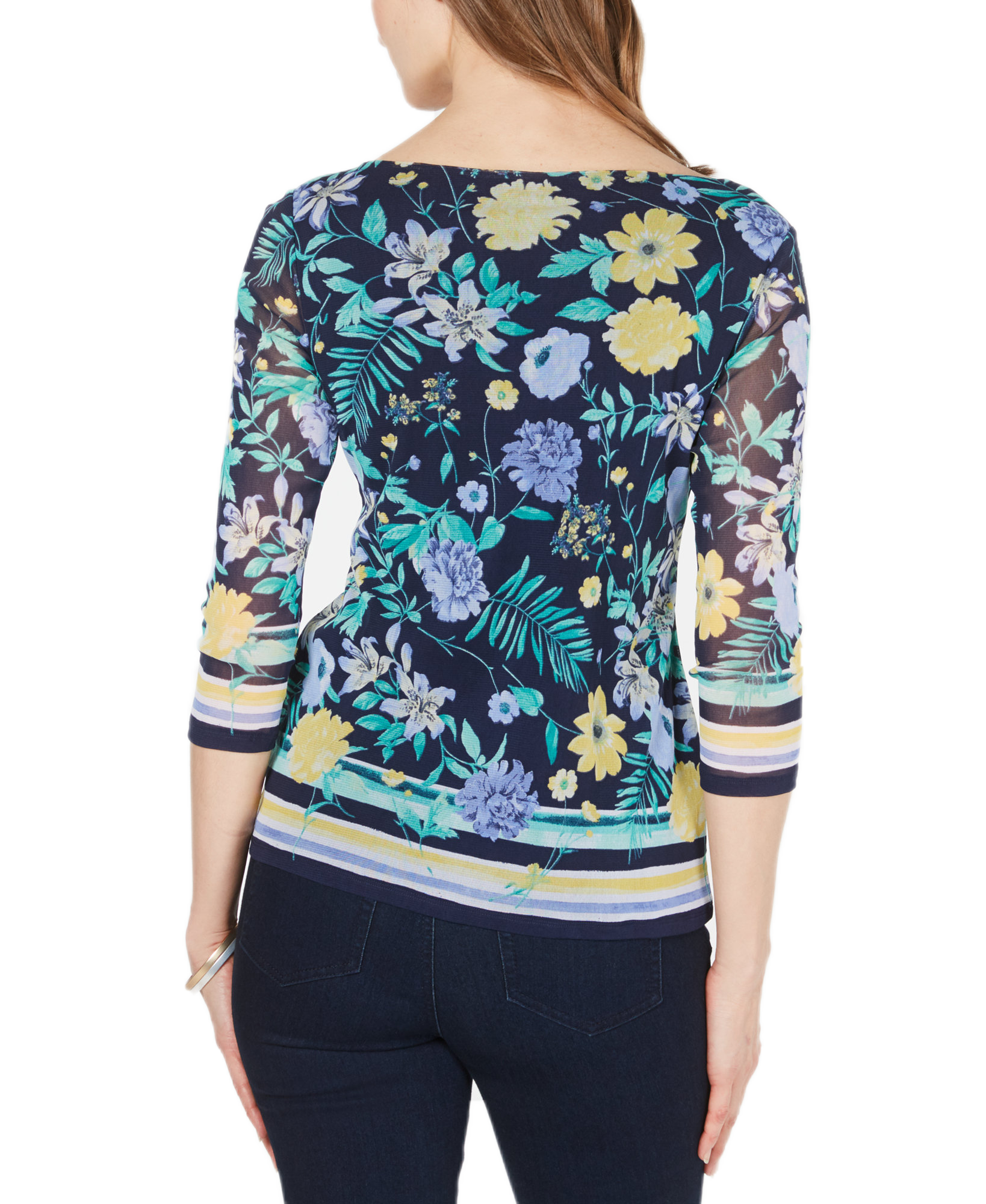 Charter Club Women Floral Print Boat Neck Top