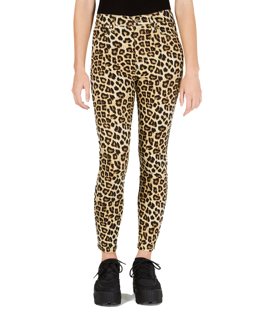 Celebrity Pink Womens Plus Cheetah Print Skinny Ankle Jeans Rinse