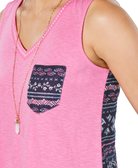 Style & Co Women Printed Colorblocked Top