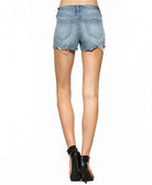 VERVET Womens High Rise Button Up Cut Off Jean Shorts