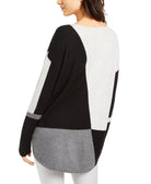 INC International Concepts Women Colorblocked Shirttail Sweater