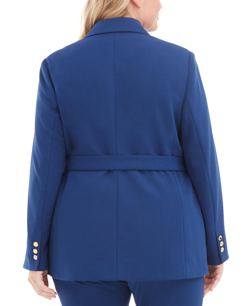 Calvin Klein Women Plus Belted Peak Lapel Blazer