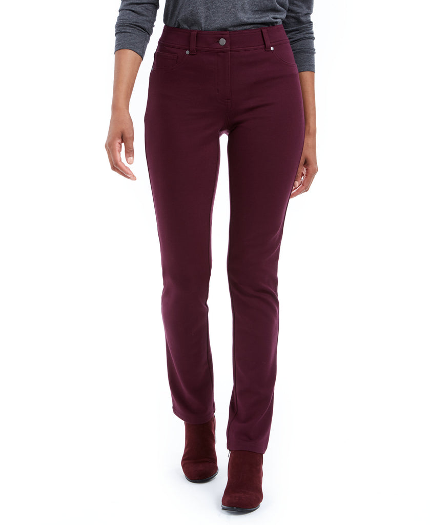 Style & Co Women Slim Pants Berry Jam