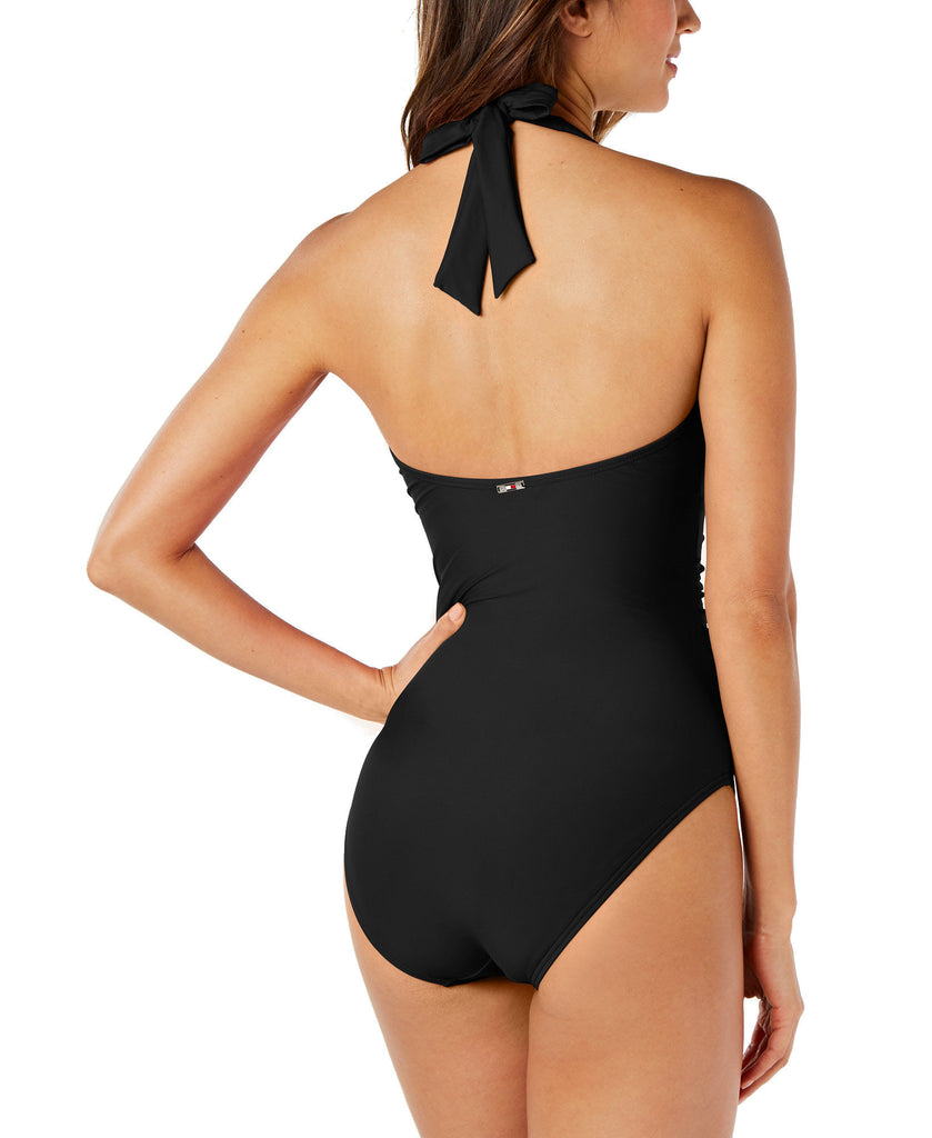 Tommy Hilfiger Women Solid Halter One Piece Swimsuit