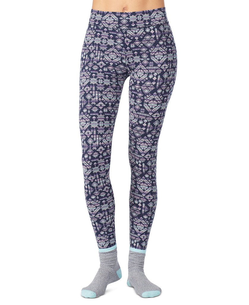 Cuddl Duds Women 2 Pc. Super Soft Printed Legging & Sock Set Multi Geo