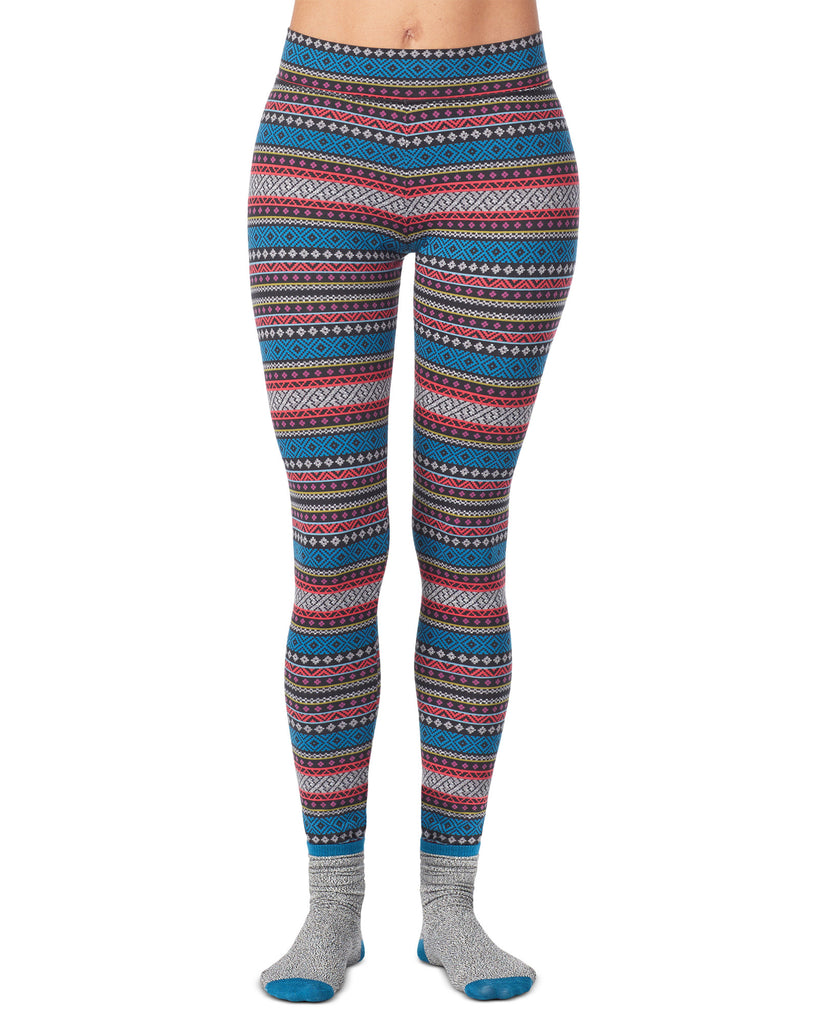 Cuddl Duds Women 2 Pc. Super Soft Printed Legging & Sock Set Fairisle