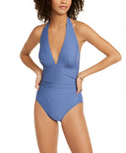 Tommy Hilfiger Women Solid Halter One Piece Swimsuit