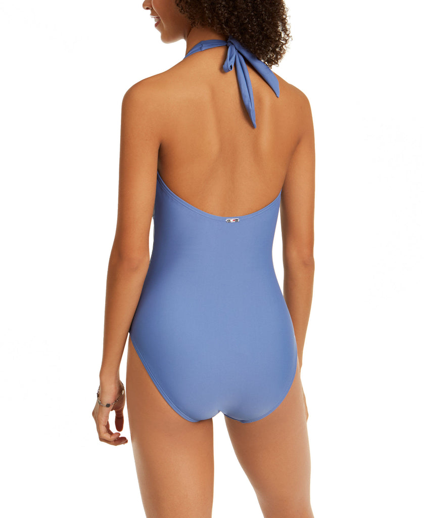 Tommy Hilfiger Women Solid Halter One Piece Swimsuit