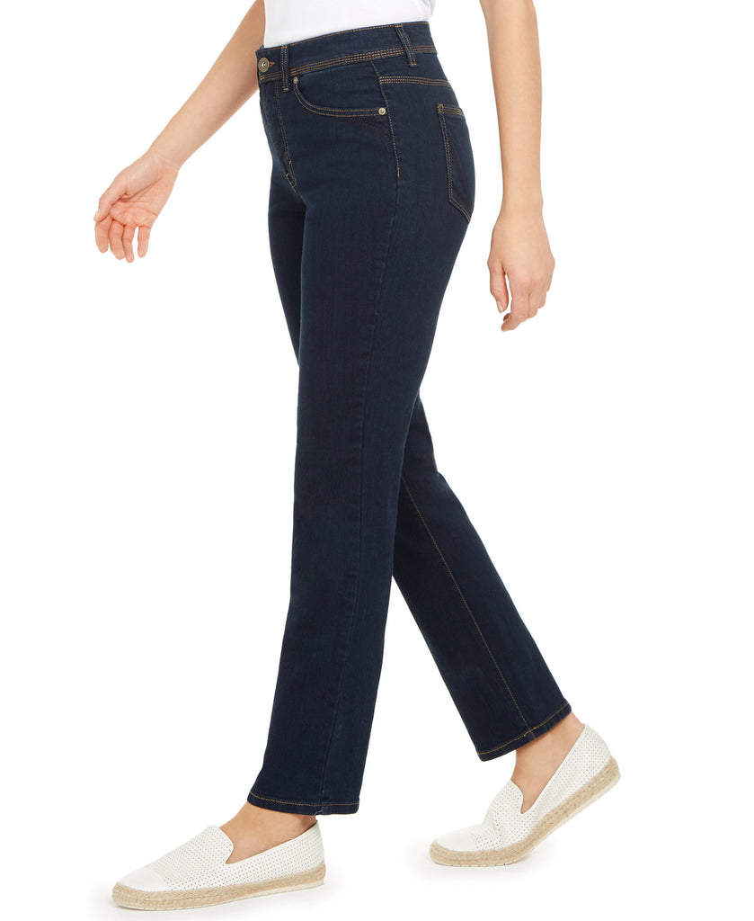 Style & Co Womens Petite High Rise Natural Straight Leg Jeans