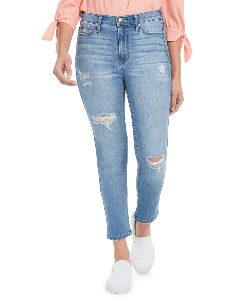 Celebrity Pink Women Ripped Cropped Straight Leg Jeans Monique