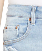 Almost Famous Women Ripped Raw Hem Denim Bermuda Shorts