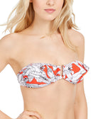 RACHEL Rachel Roy Women Island Getaway Ruffle Bandeau Bikini Top Red