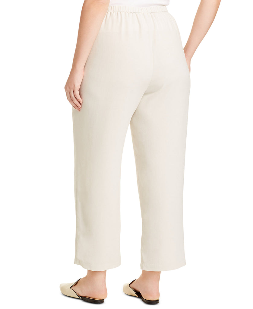 Eileen Fisher Women Plus Straight Fit Silk Pull On Pants