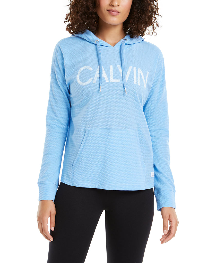 Calvin Klein Performance Women Logo Hoodie Crystal Blue