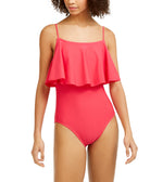 Tommy Hilfiger Women Flutter One Piece Swimsuit Magenta