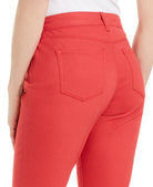 Red pants with a white background