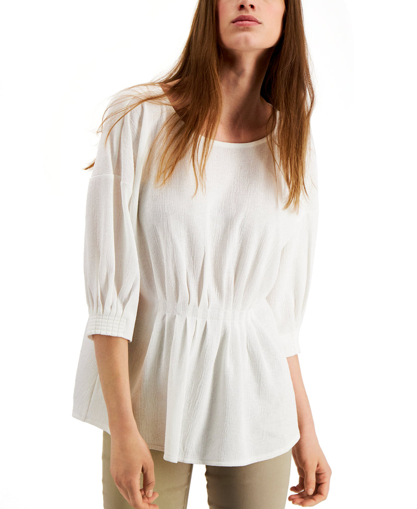 Alfani Women Cinched Front Top Soft White