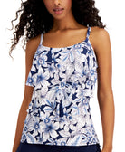 Coco Reef Women Ruffled Underwire Tankini Top Navy Captain