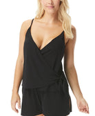 Coco Reef Women Chroma Wrap Tie One Piece Swimsuit Black