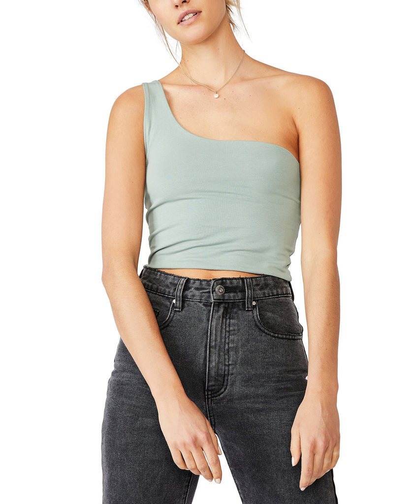 COTTON ON Women One Shoulder Sleeveless Top Chinois Green