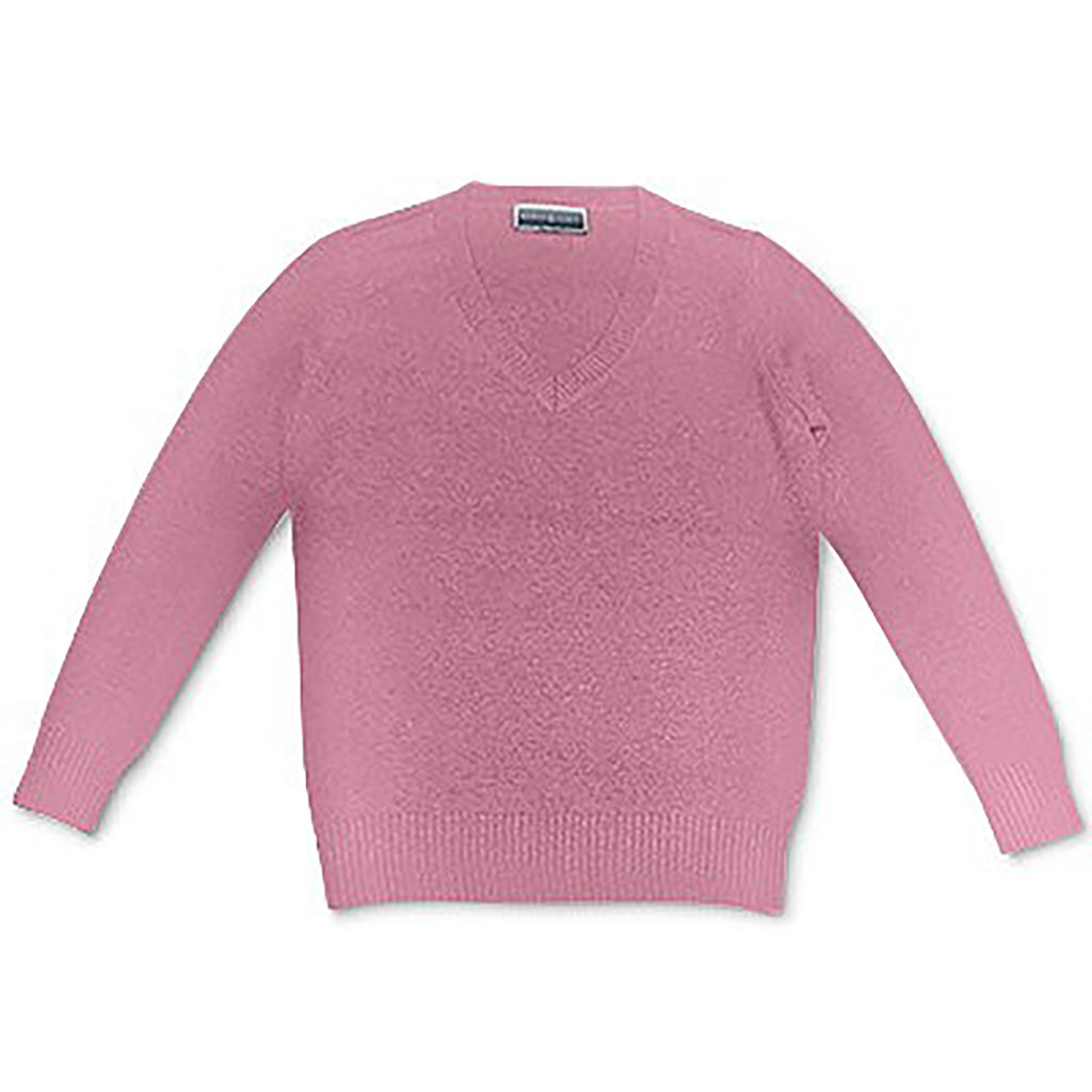 Karen Scott Women Cotton V Neck Sweater Pink Begonia