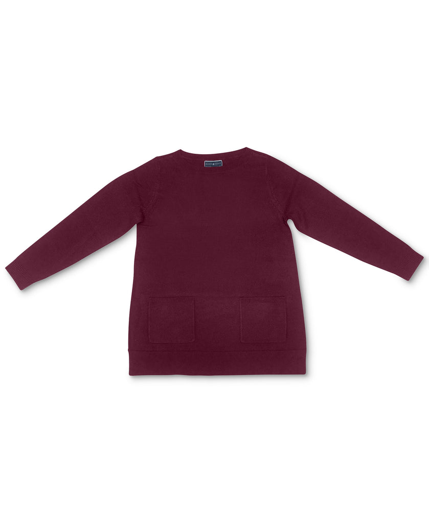 Karen Scott Women Patch Pocket Sweater Merlot