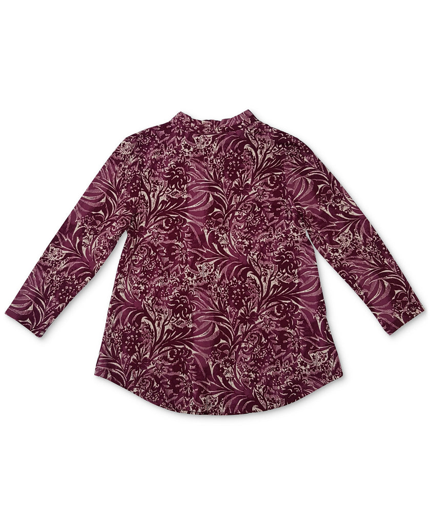 Charter Club Women V Neck Printed Top  Harvest Wine Combo