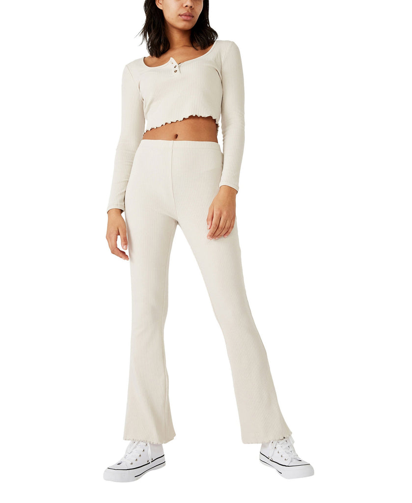 COTTON ON Women Bella Rib Flare Pant Silver