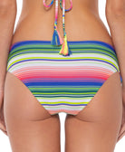 Becca by Rebecca Women Santa Catarina Striped Lace Up Bikini Bottoms