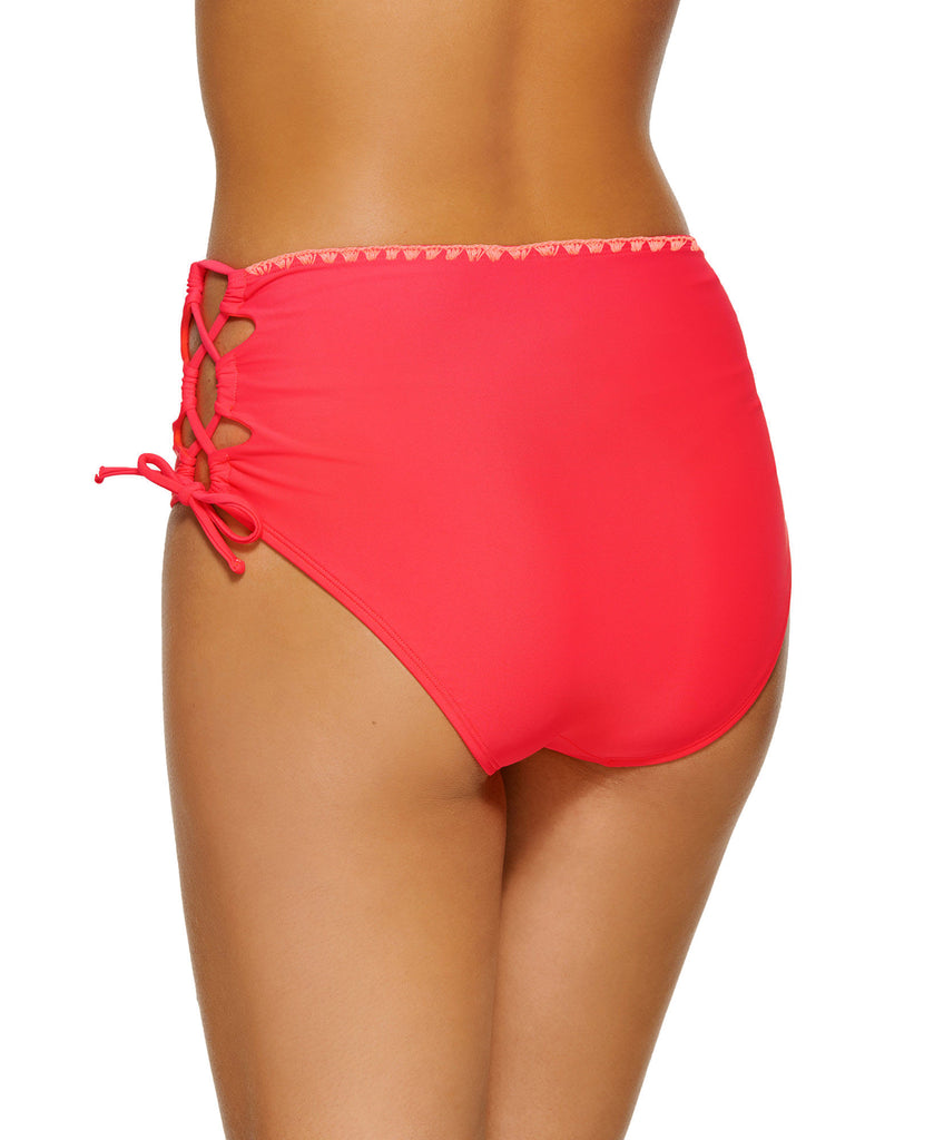 Hula Honey Women Zig Zag Zinc Cheeky High Waist Bikini Bottoms