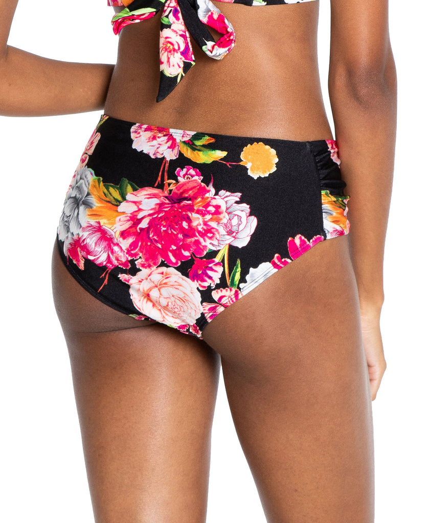 RACHEL Rachel Roy Women Ombre Floral Printed Ruched Side Bikini Bottoms