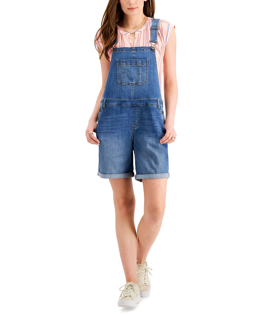 Style & Co Women Short Denim Overalls Darwin