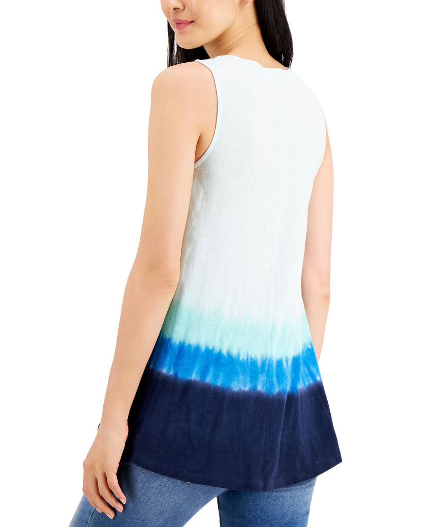 INC International Concepts Women Cotton Tie Dyed Tank Top