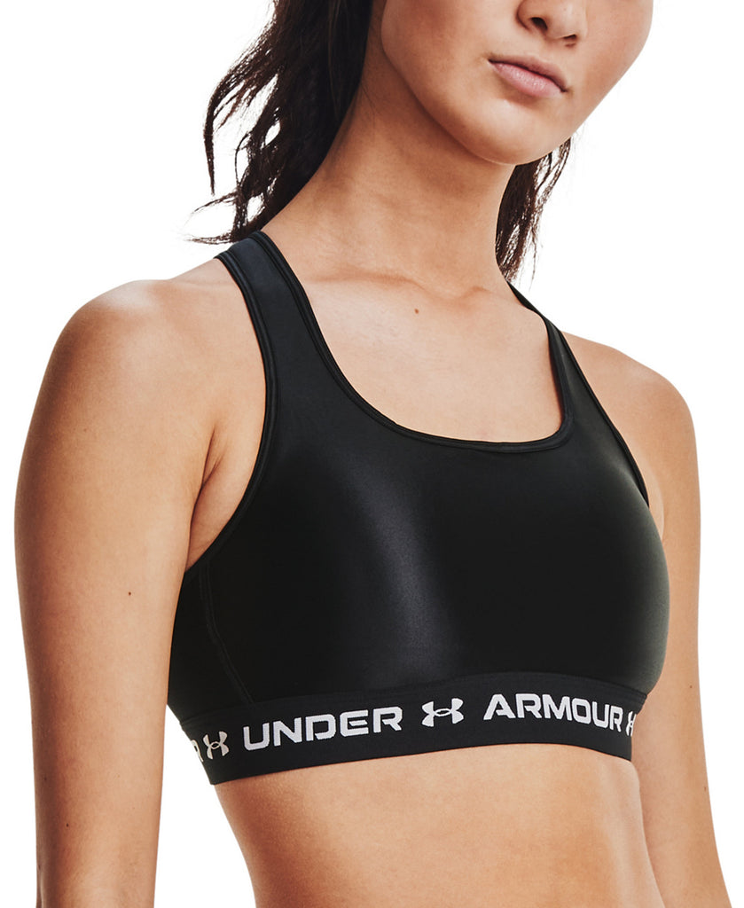 Under Armour Women Cross Back Medium Impact Sports Bra Black