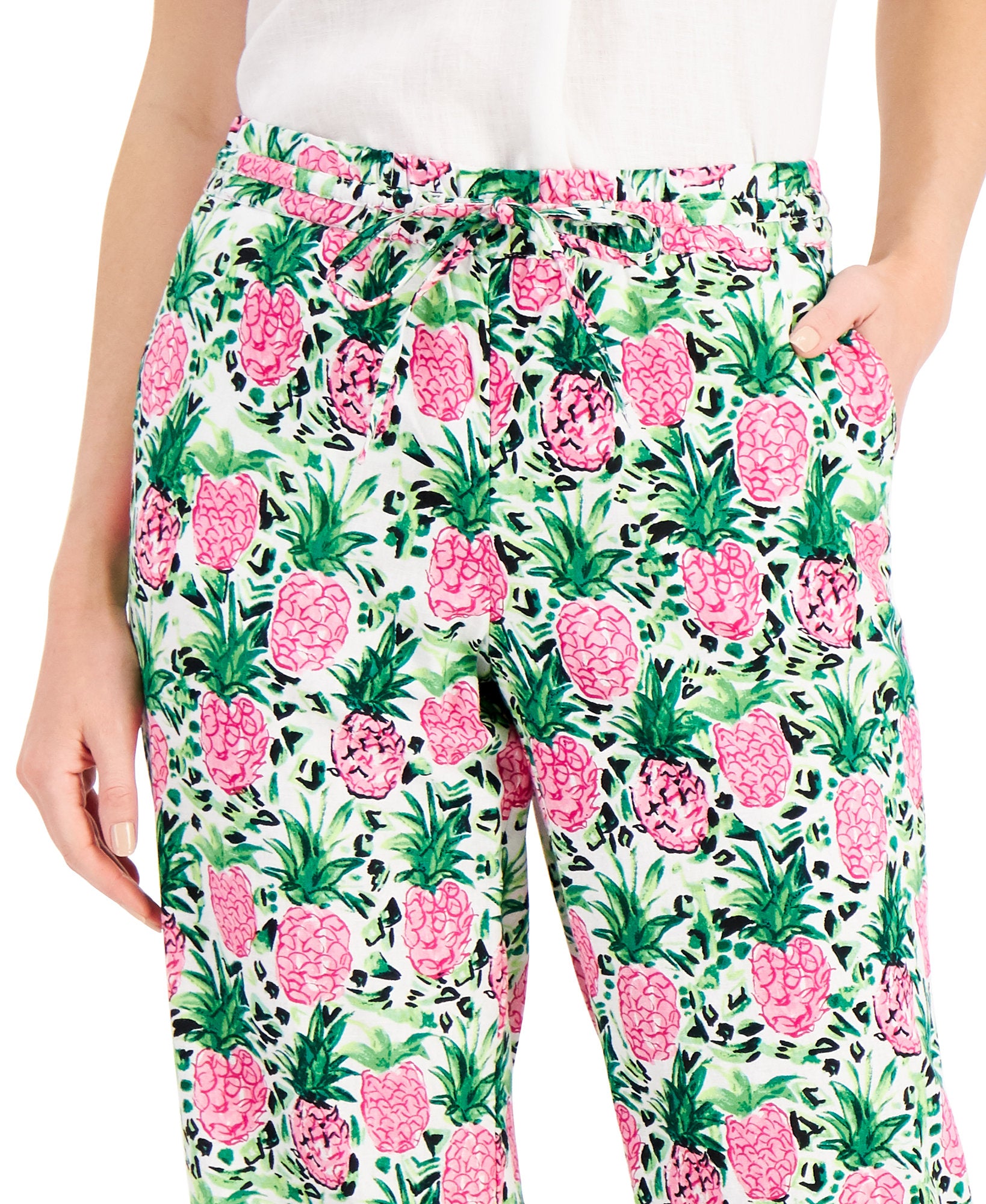 Charter Club Women Cropped Floral Print Pants