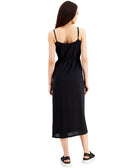 Style & Co Women Petite Cotton Eyelet Wrap Front Midi Dress