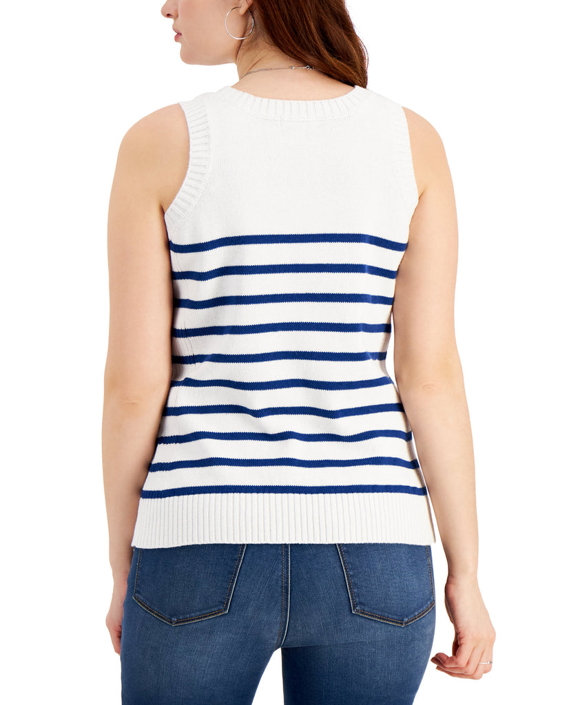 Style & Co Women Cotton Striped Sweater Knit Tank