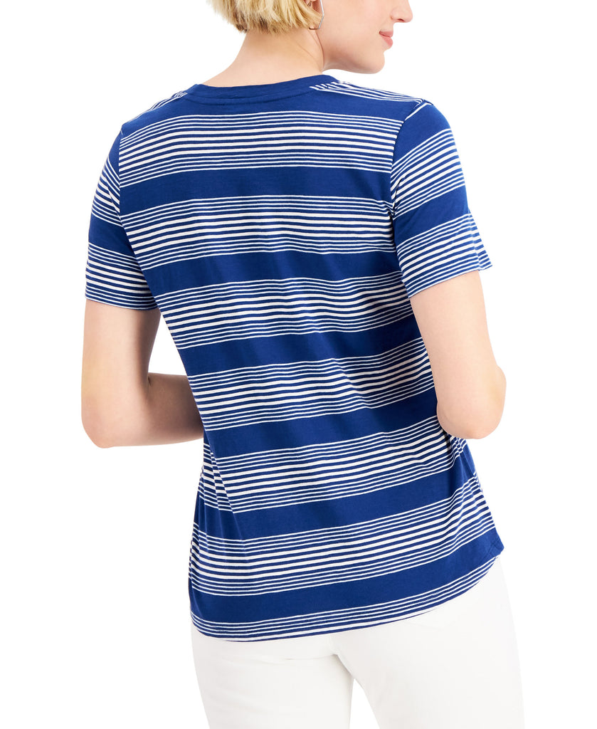 Style & Co Women Striped Cotton T Shirt