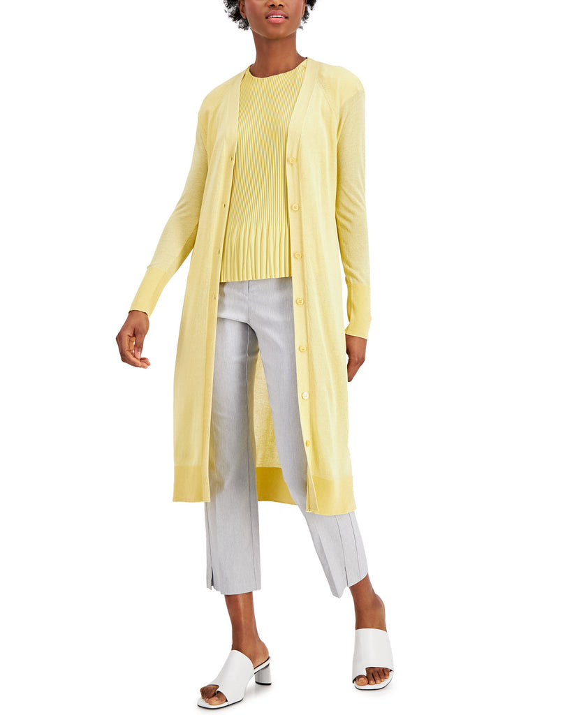 Alfani Women Button Front Spring Cardigan Natural Raffia