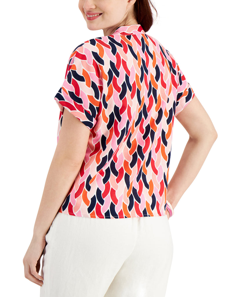 Charter Club Women Printed Tie Waist Top