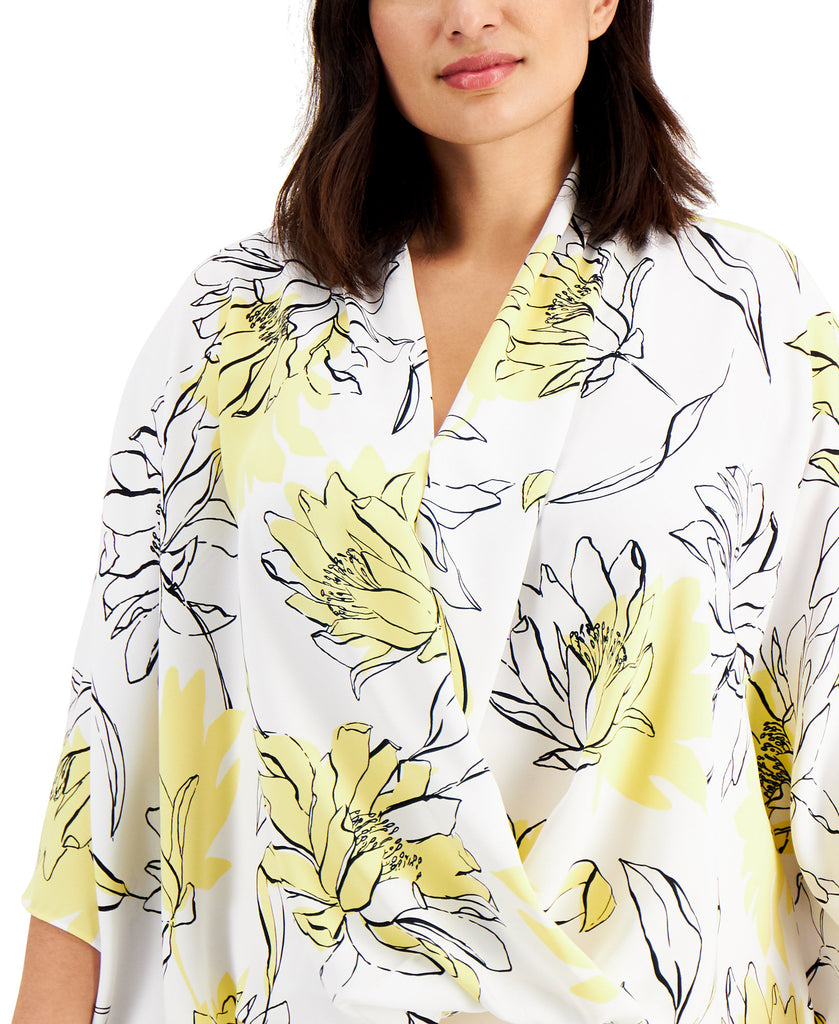 Alfani Women Plus Printed Draped Top