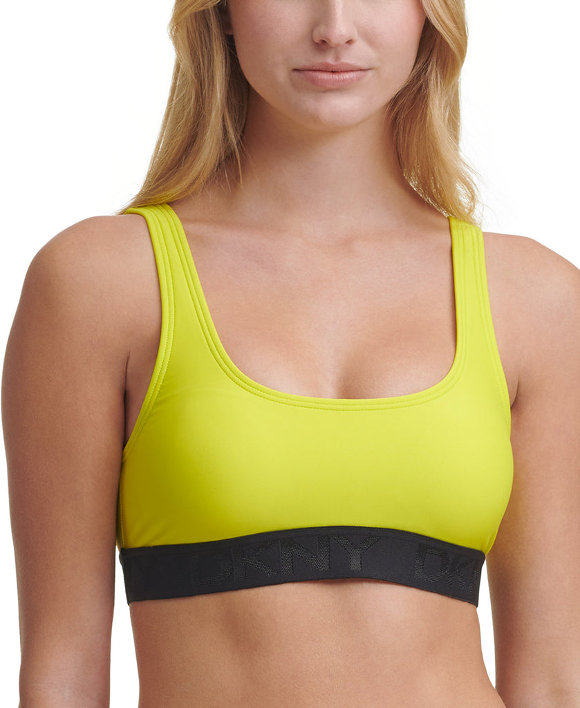 DKNY Women Logo Bikini Top Neon Zest