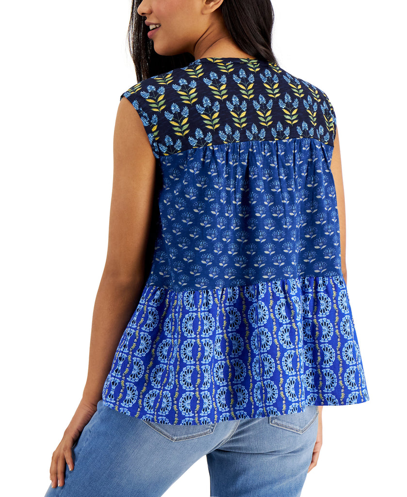 Style & Co Women Plus Printed Peplum Top