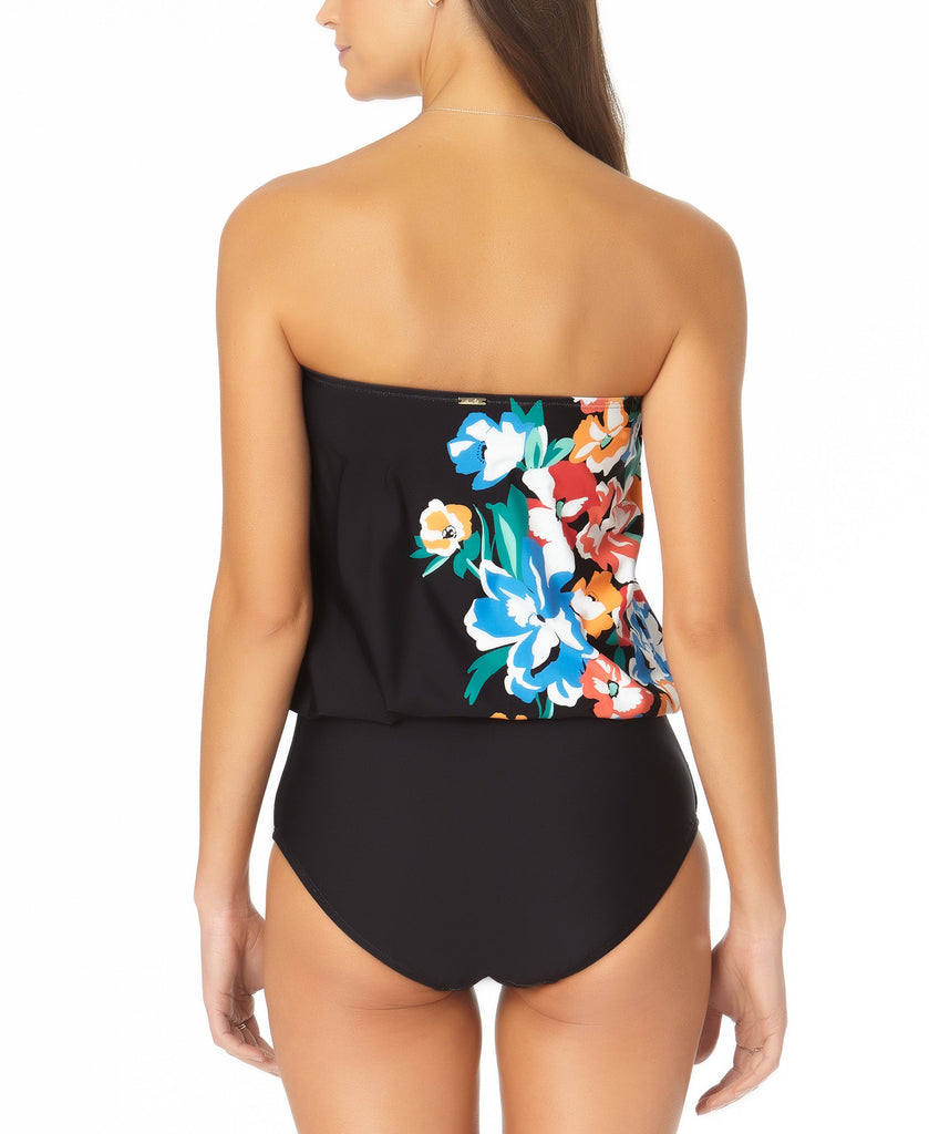 Anne Cole Women Printed Blouson One Piece Swimsuit