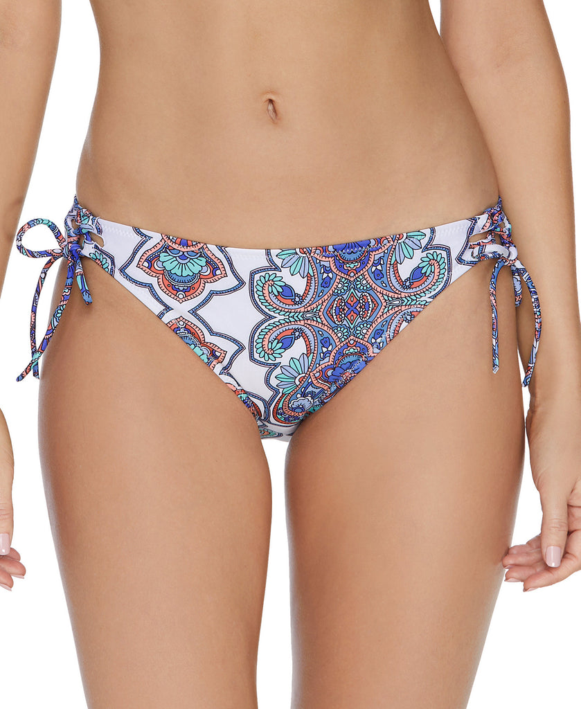 Raisins Women Golden Hour Printed Side Tie Bikini Bottoms White